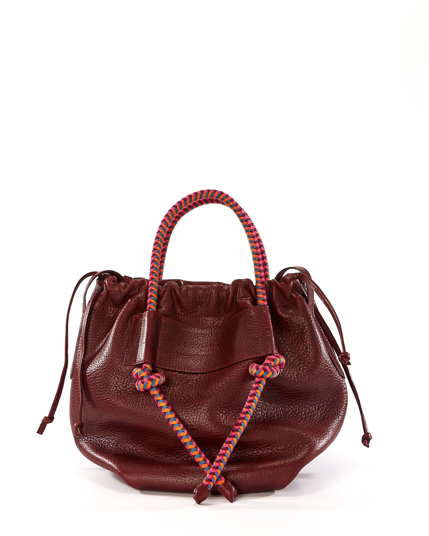 Irupe Large Leather Bag - Burgundy Hypnotic