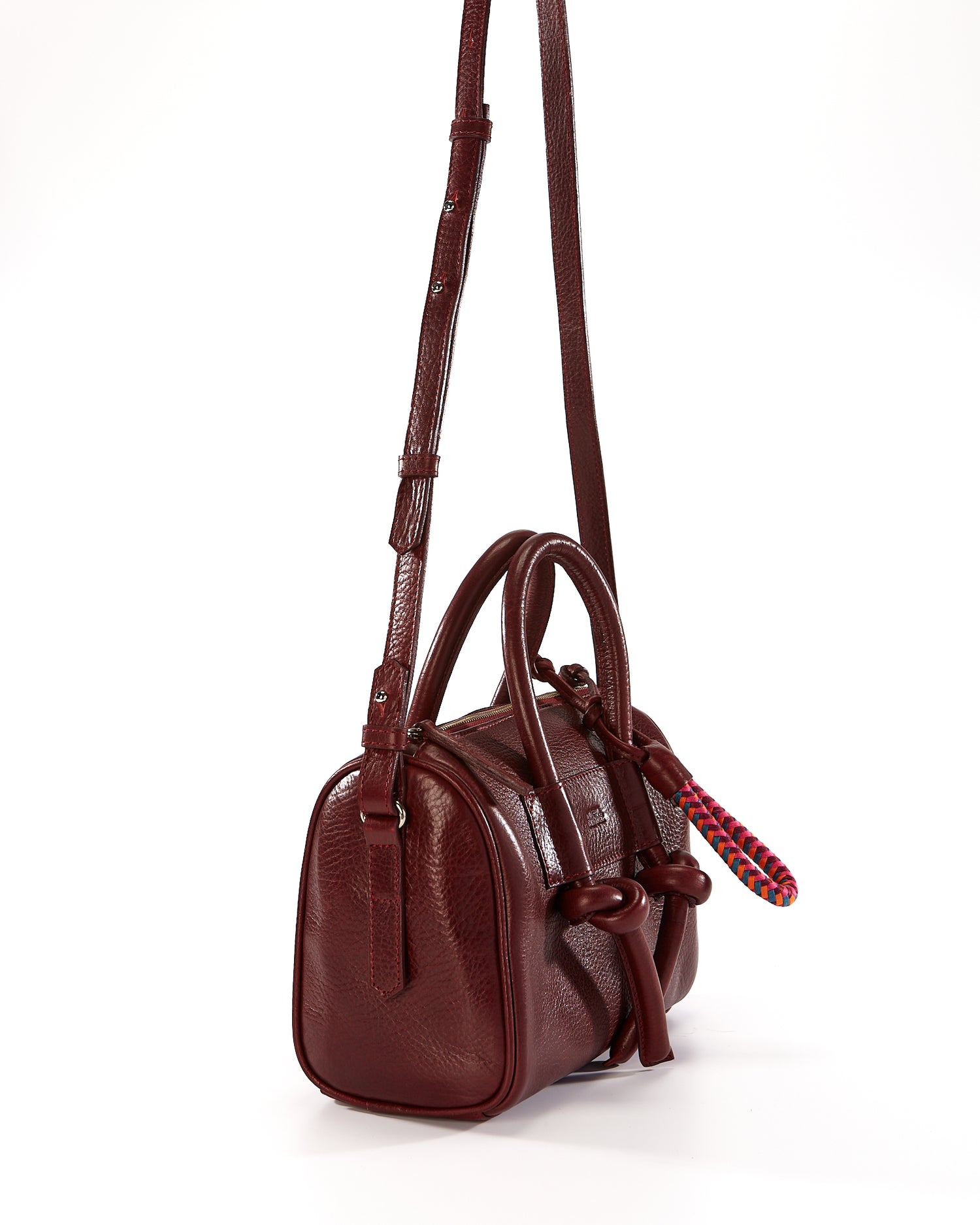 Poty Trunk Leather Bag - Burgundy