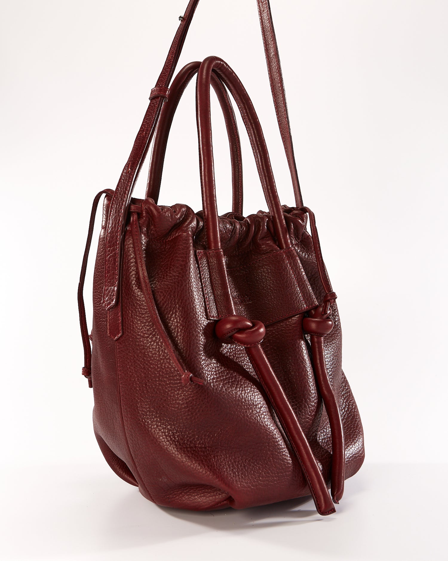 Irupe Large Leather Bag - Burgundy