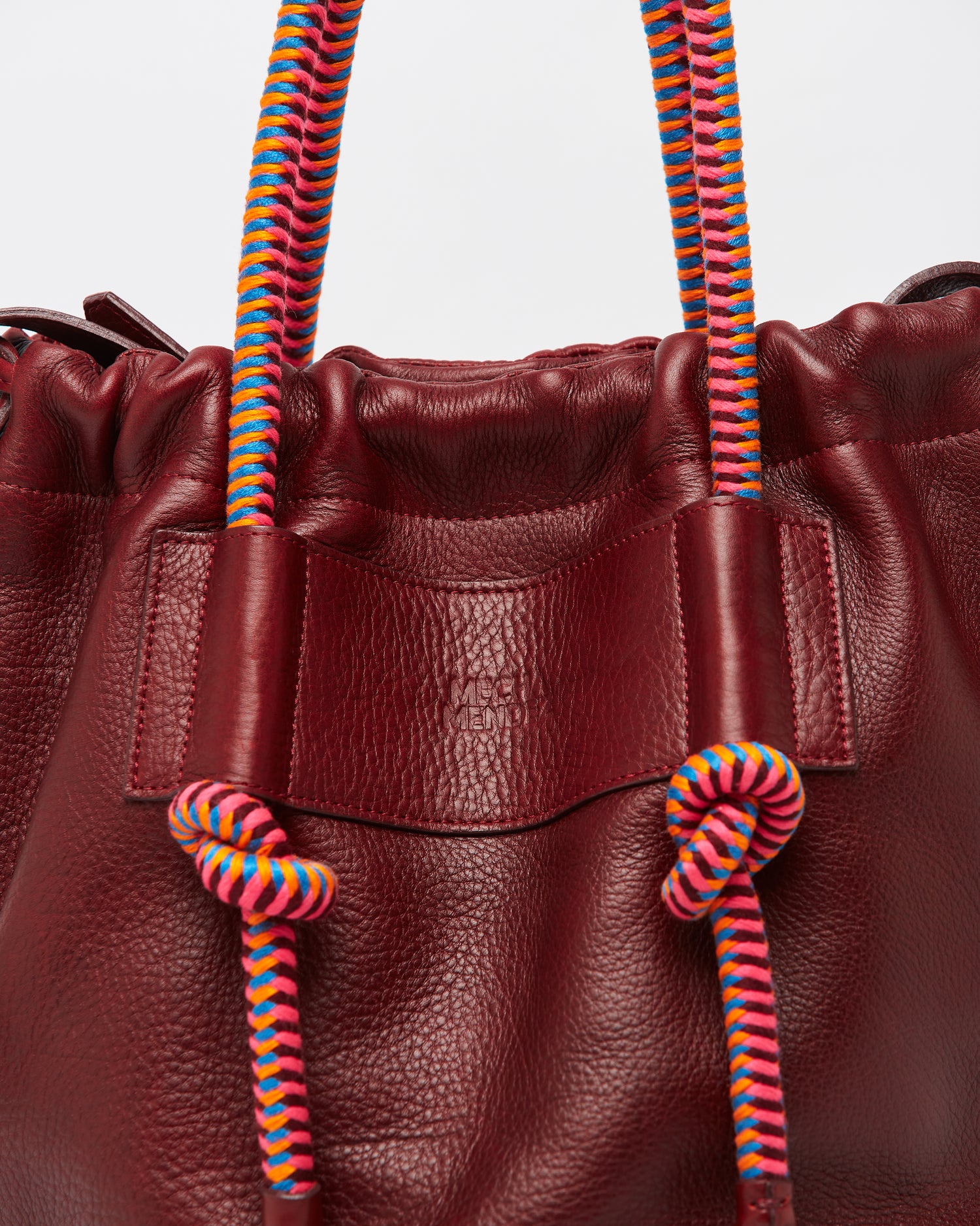 Irupe Large Leather Bag - Burgundy Hypnotic