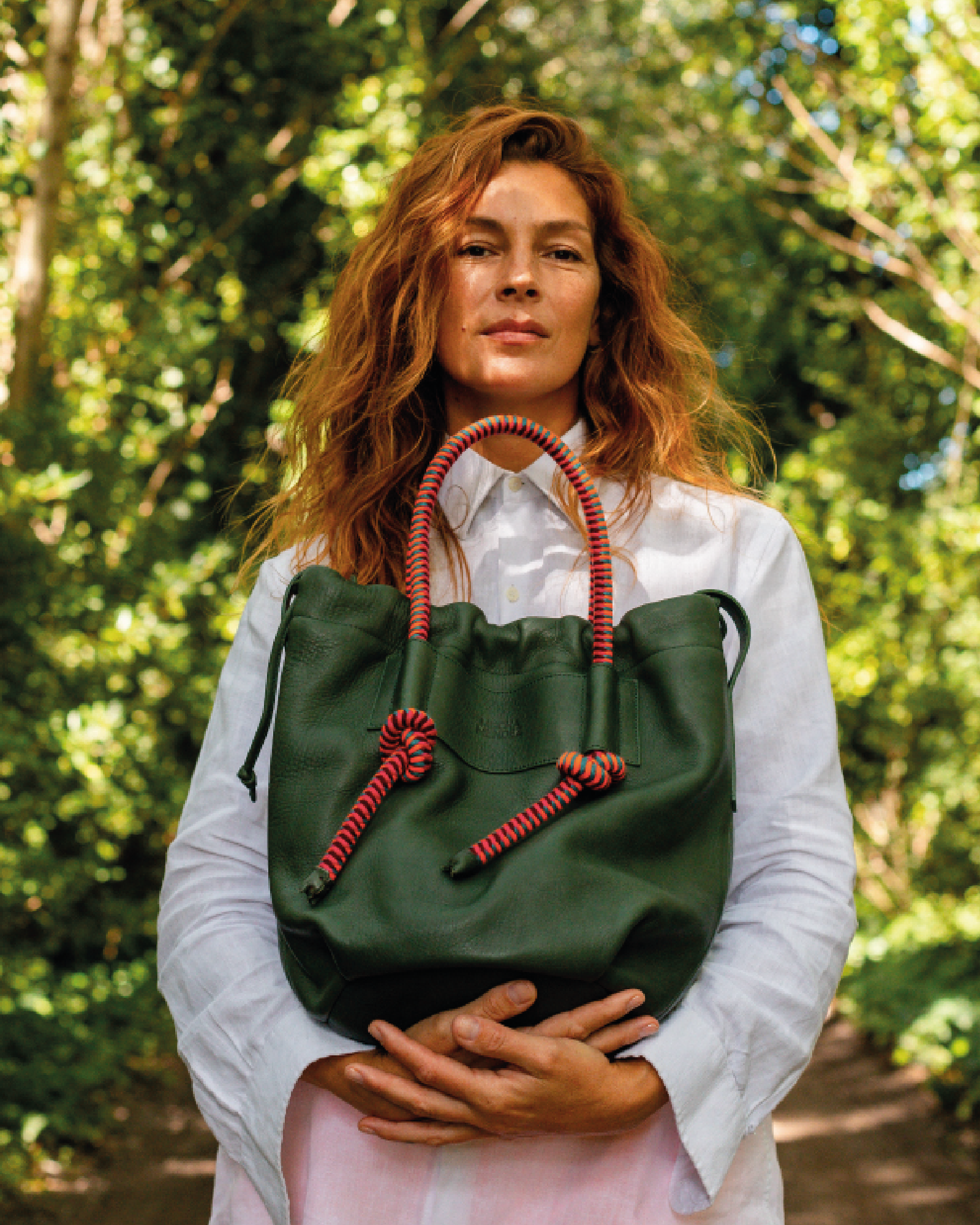 Irupe Large Leather Bag - Forest Hypnotic