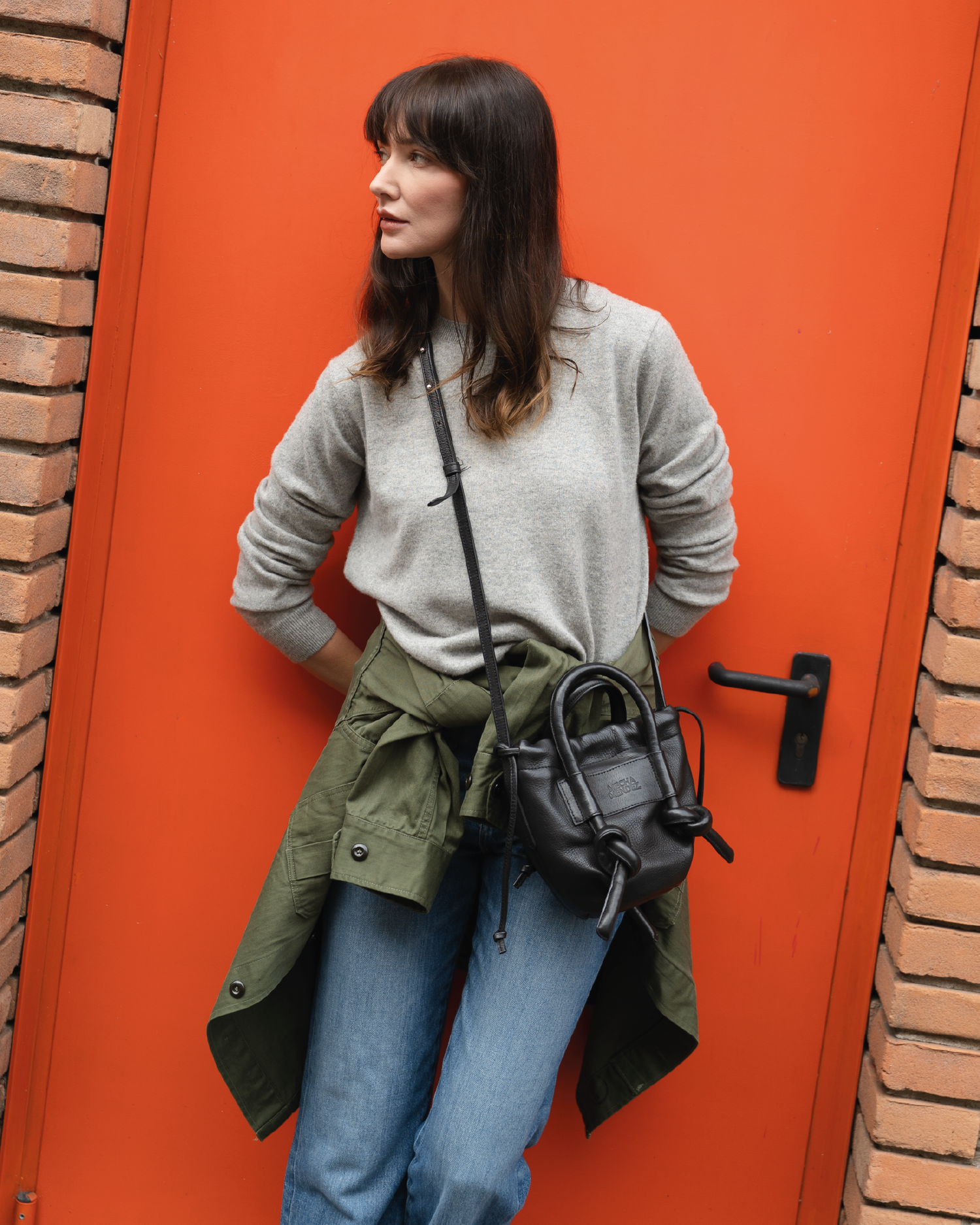 Irupe Mini Leather Bag - Black