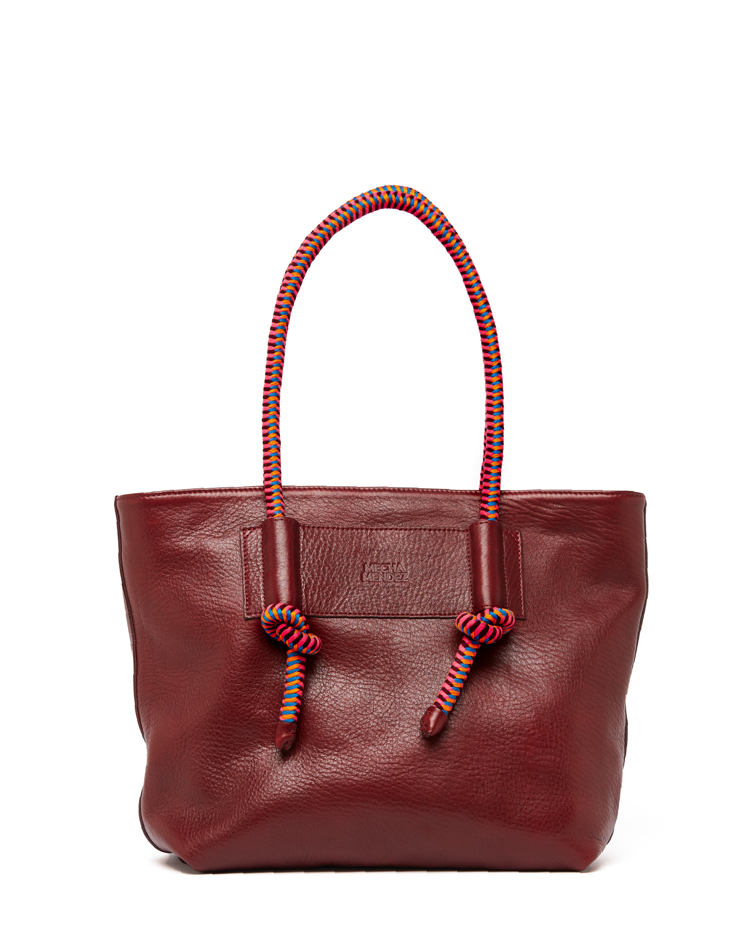 Mecha Leather Tote Bag - Burgundy Hypnotic