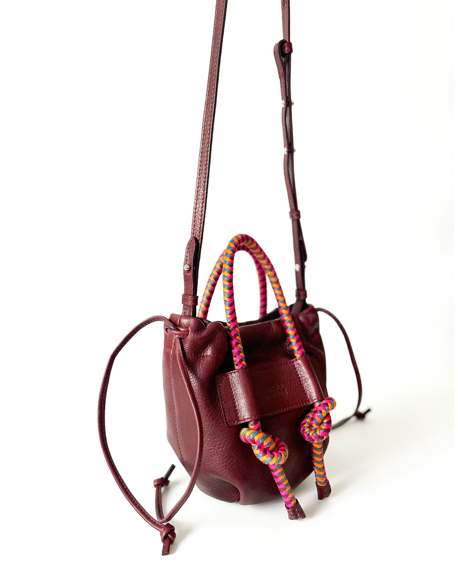 Irupe Mini Leather Bag - Burgundy Hypnotic
