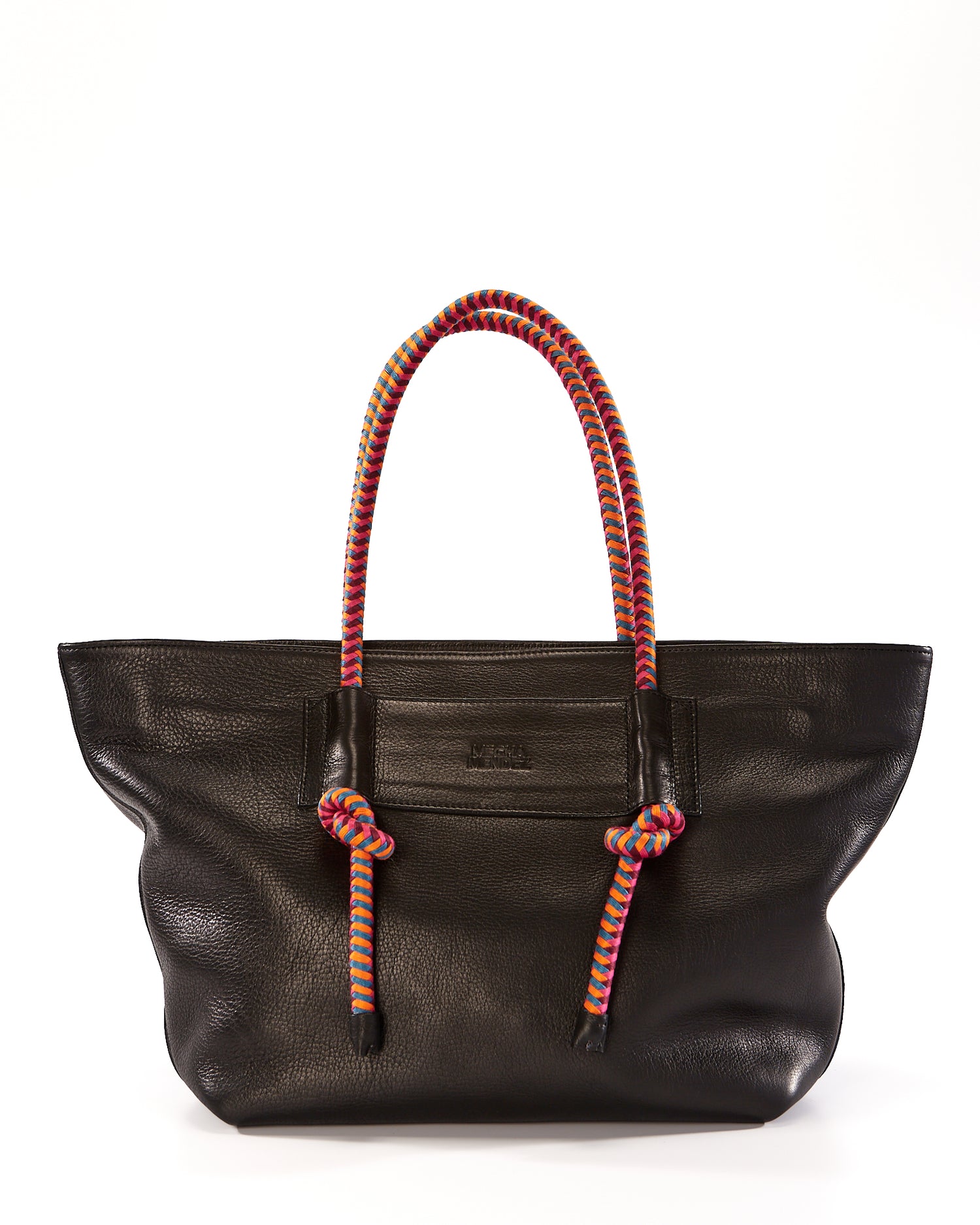 Basket Leather Tote Bag - Black Hypnotic