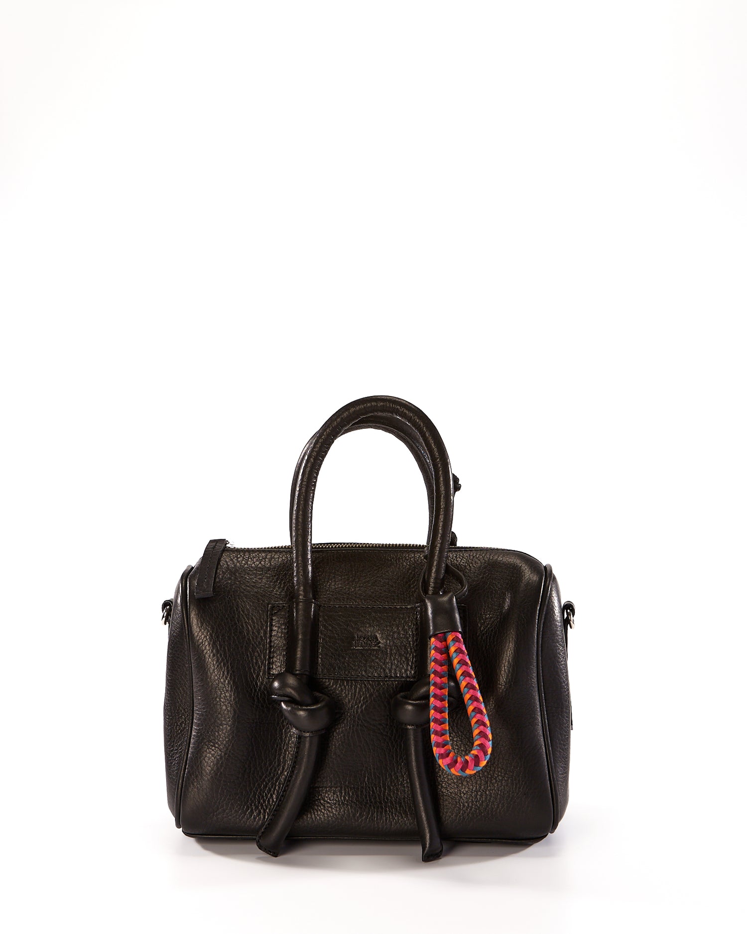 Poty Trunk Leather Bag -  Black