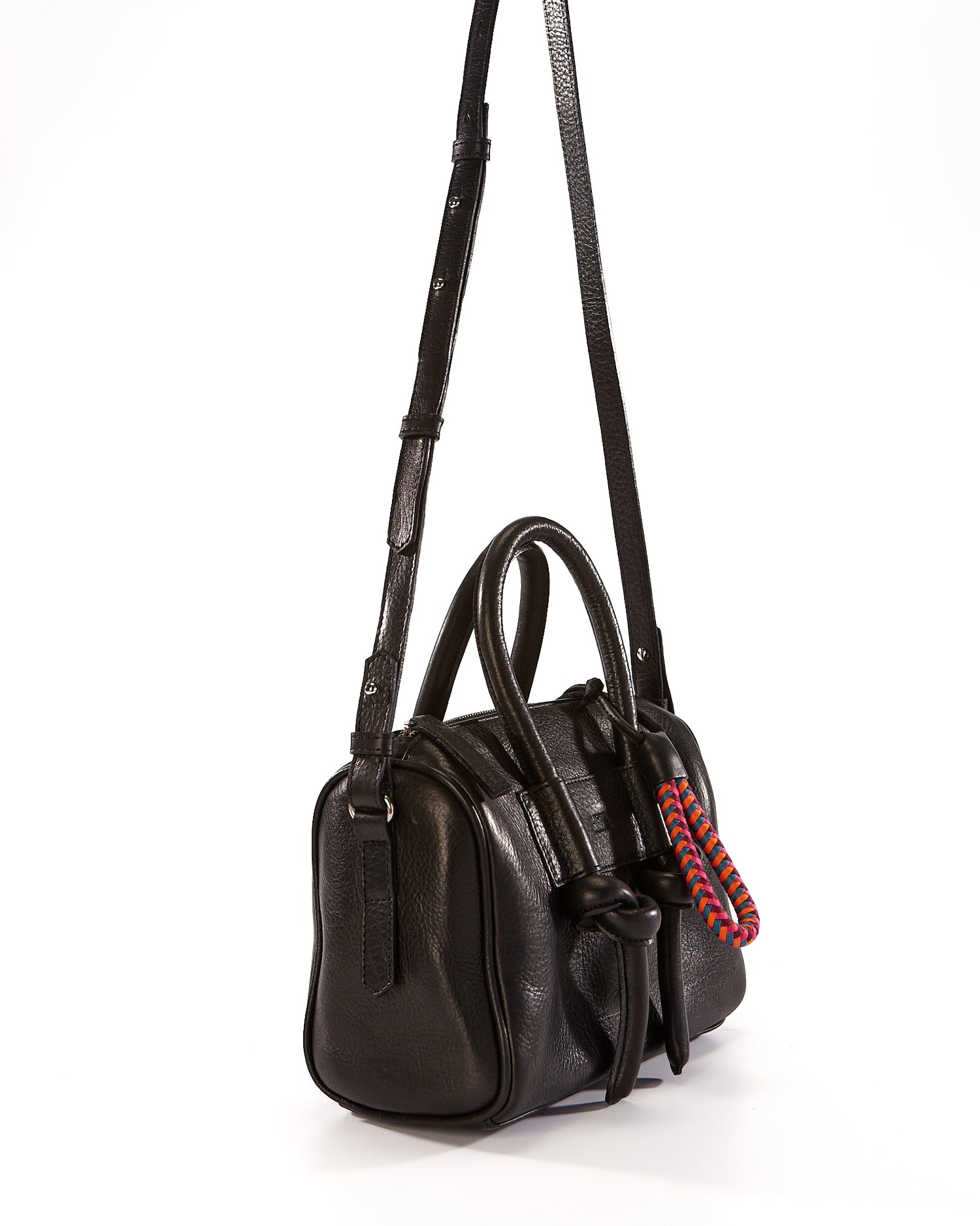 Poty Trunk Leather Bag -  Black