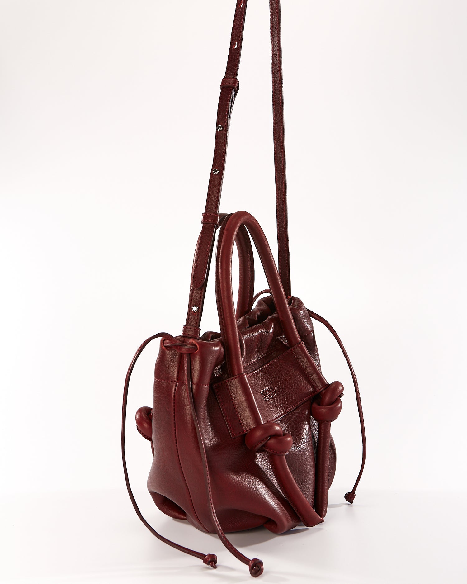 Irupe Medium Leather Bag - Burgundy