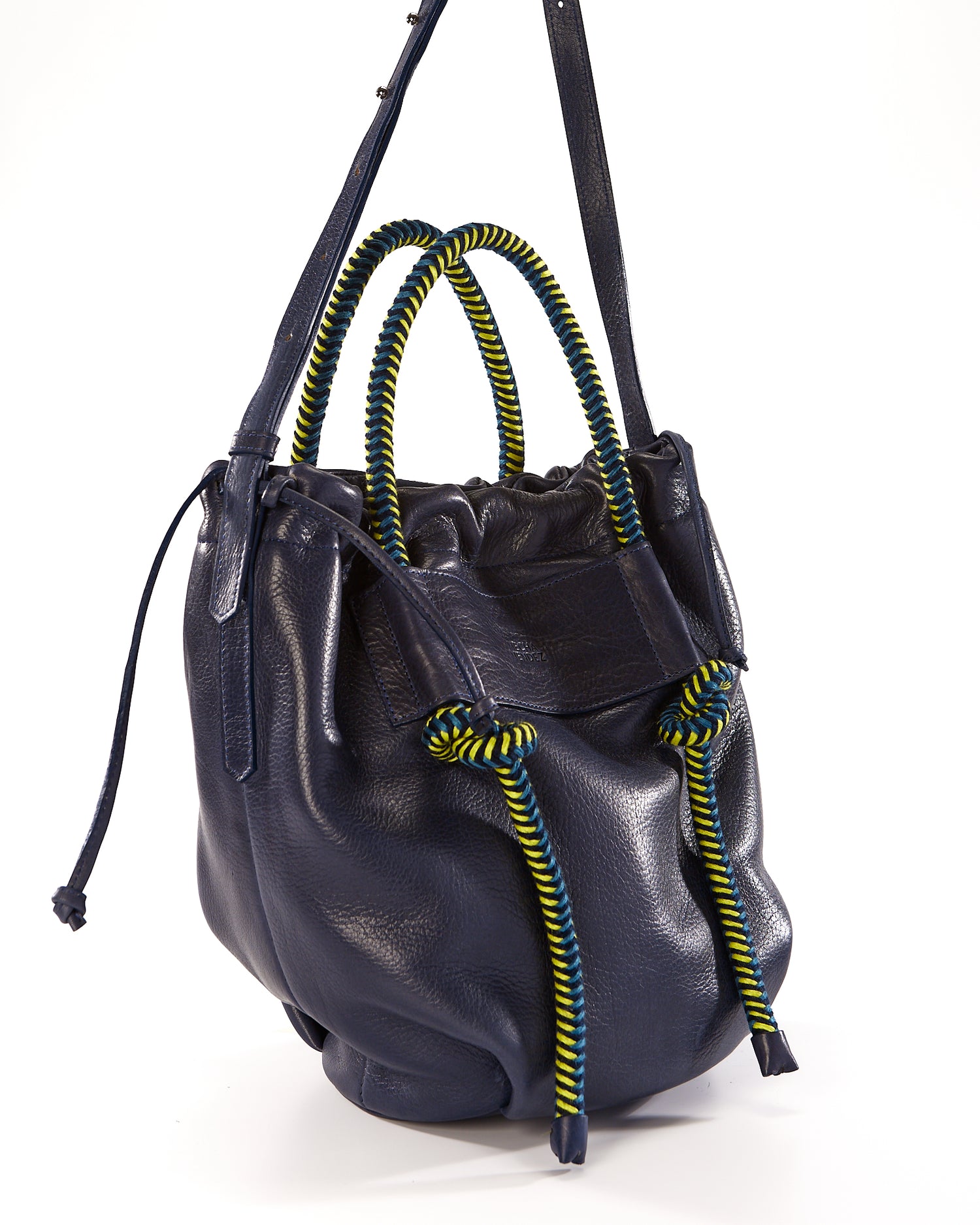 Irupe Large Leather Bag - Blue Pacifico