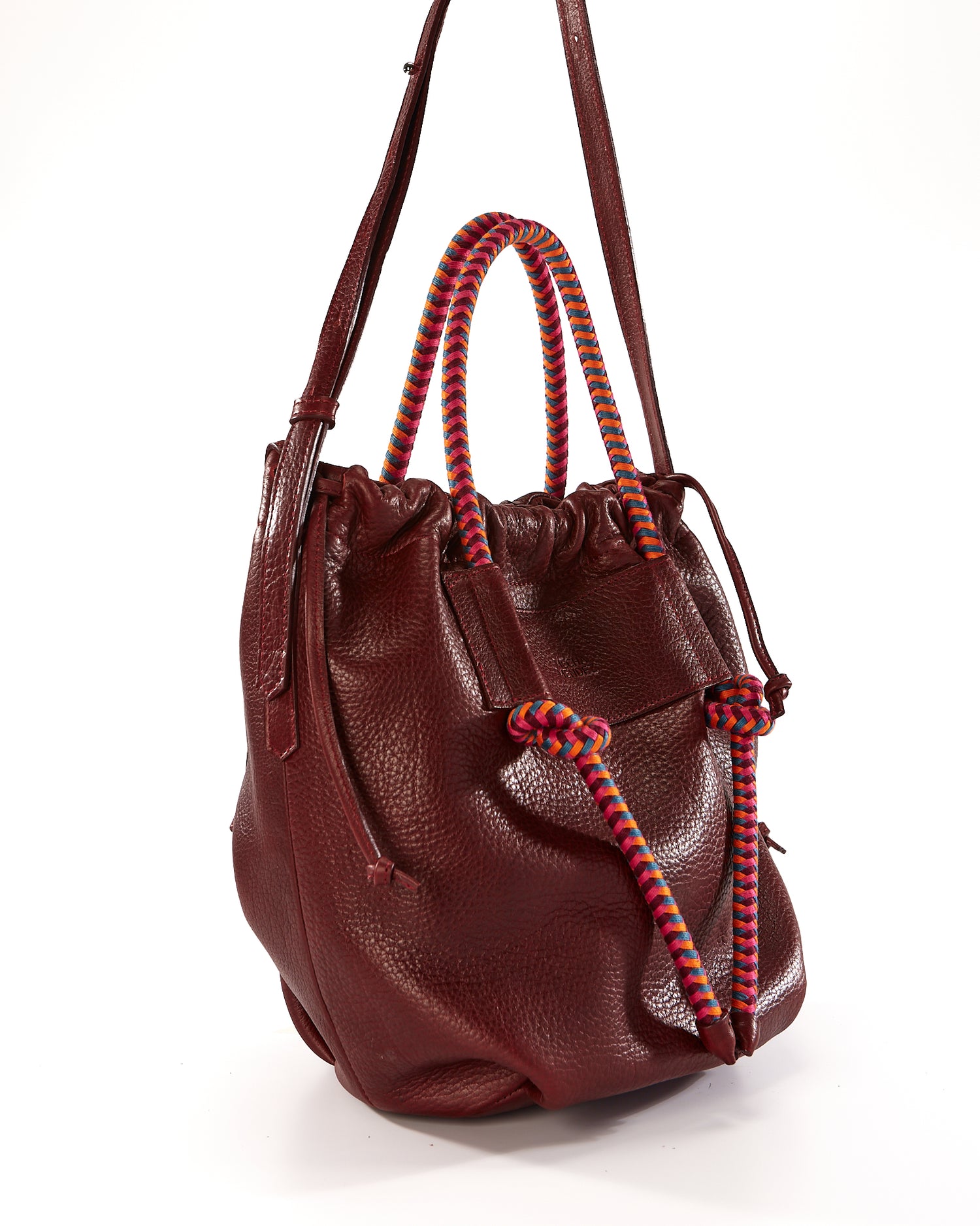 Irupe Large Leather Bag - Burgundy Hypnotic