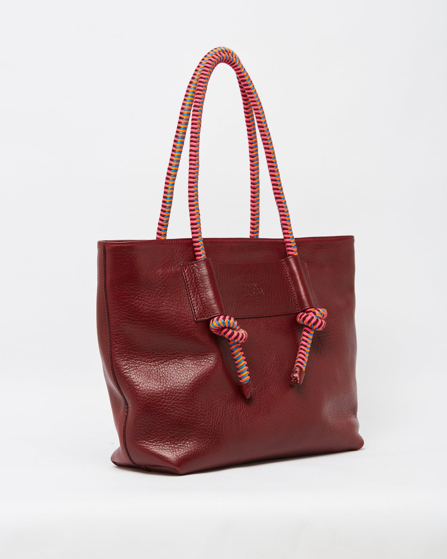 Mecha Leather Tote Bag - Burgundy Hypnotic