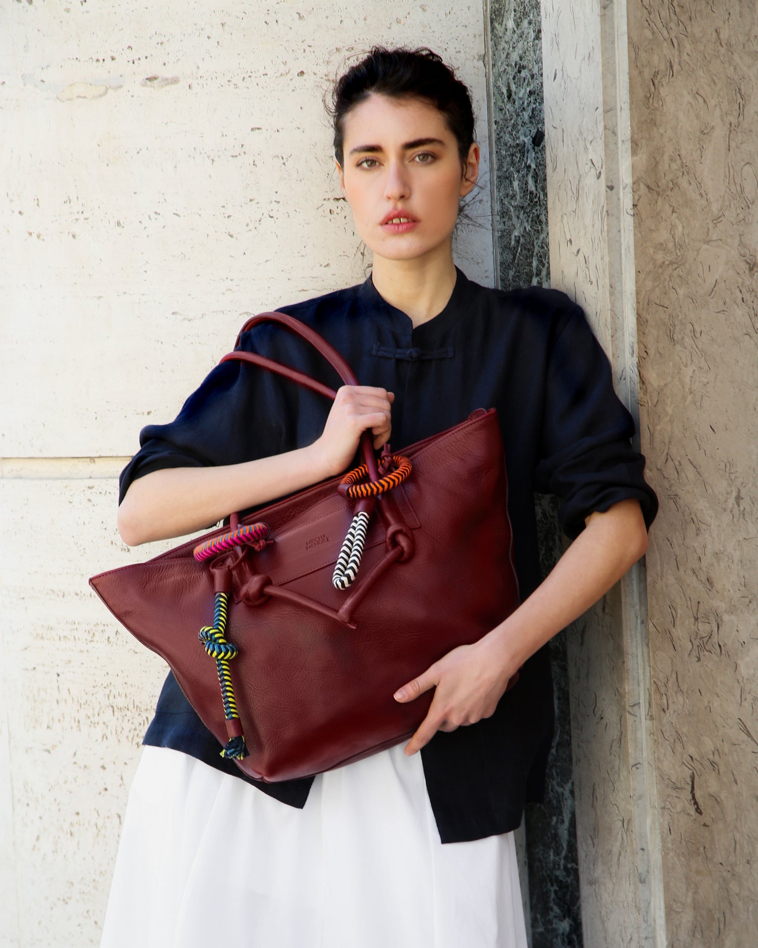 Basket Charms Tote - Burgundy