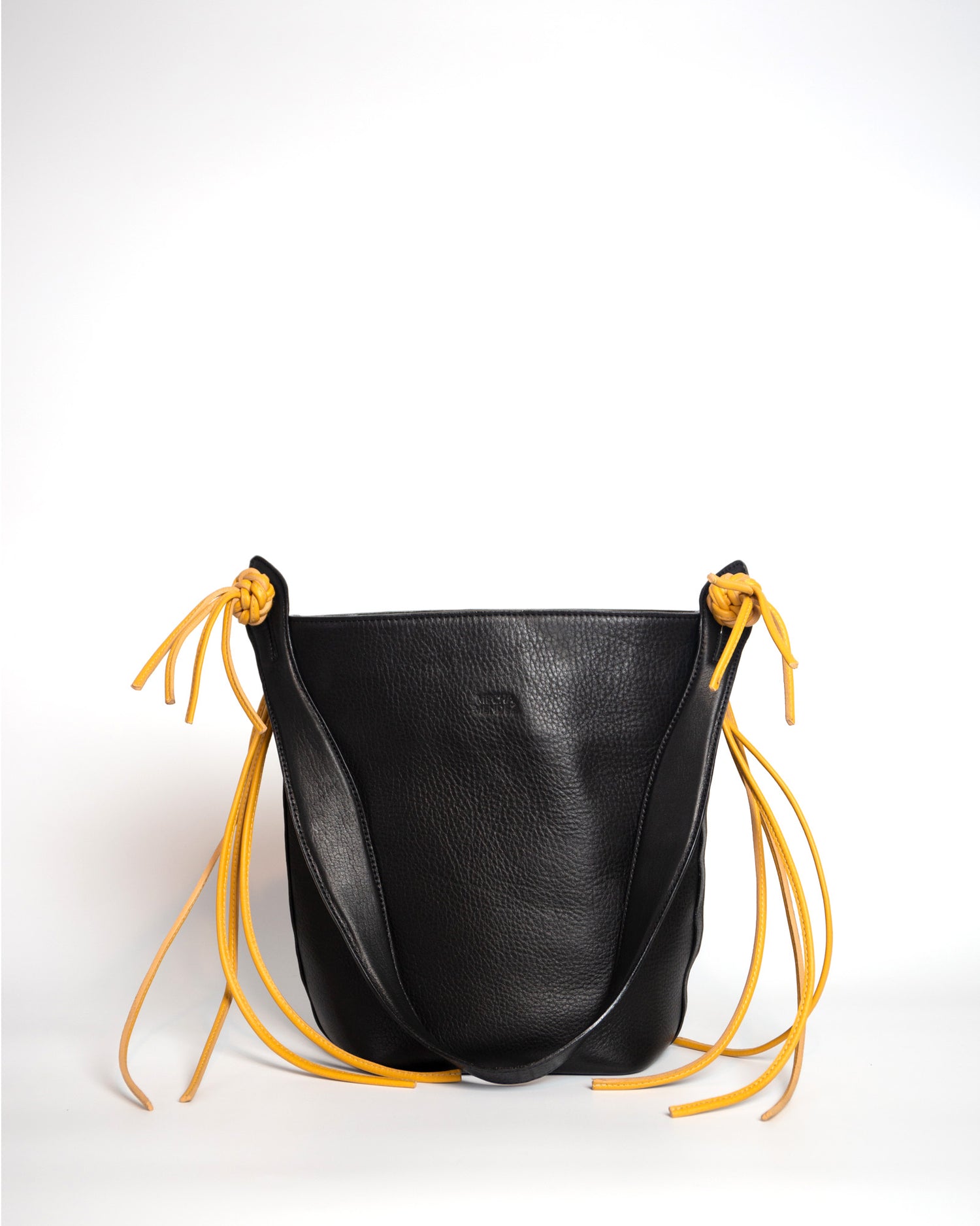 Yarara Leather Shoulder Bag - Black & Yellow